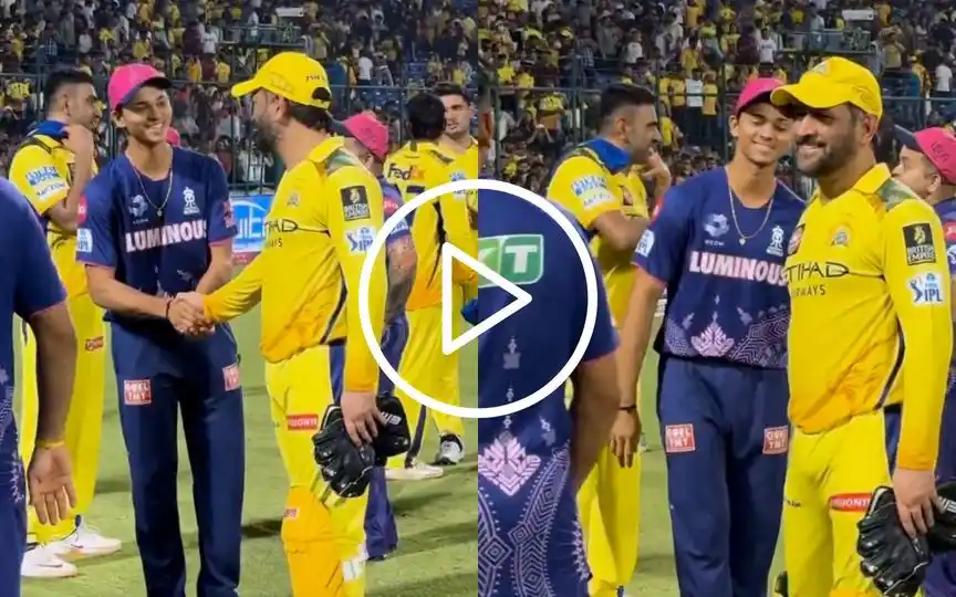 Yashasvi Jaiswal Mesmerised By MS Dhoni's Aura; Shakes Hands With Respect